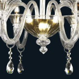 "Orla" Murano glas Kronleuchter - 8 flammig - transparent