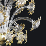 "Allegra" Murano glas Kronleuchter - 5+5 flammig - transparent und gold