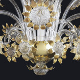 "Allegra" Murano glas Kronleuchter - 5+5 flammig - transparent und gold