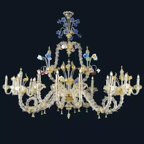 "Rea" Murano glass chandelier - 10+5+5 lights - gold