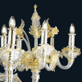 "Rea" lampara de araña de Murano - 10+5+5 luces - oro