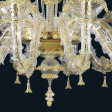 "Rea" Murano glas Kronleuchter - 10+5+5 flammig - gold