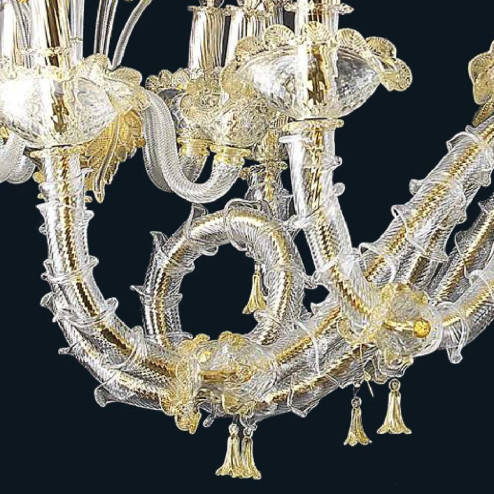"Rea" lustre en cristal de Murano - 10+5+5 lumière - or