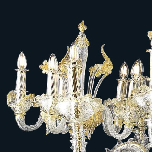 "Rea" Murano glass chandelier - 10+5+5 lights - gold