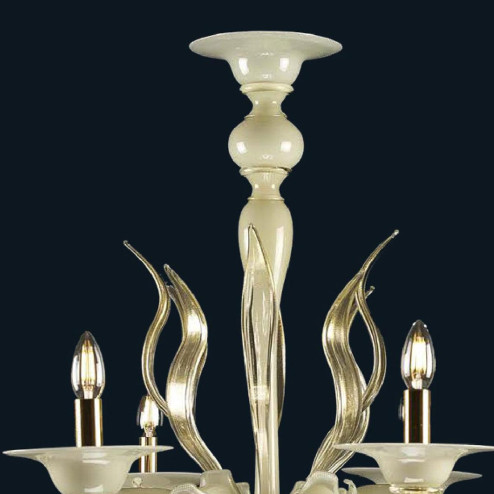 "Savanna" Murano glass chandelier - 8 lights - white