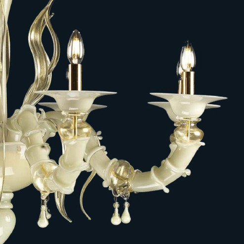 "Savanna" lampara de araña de Murano - 8 luces - blanco