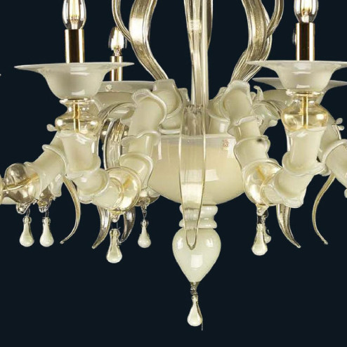 "Savanna" lampara de araña de Murano - 8 luces - blanco