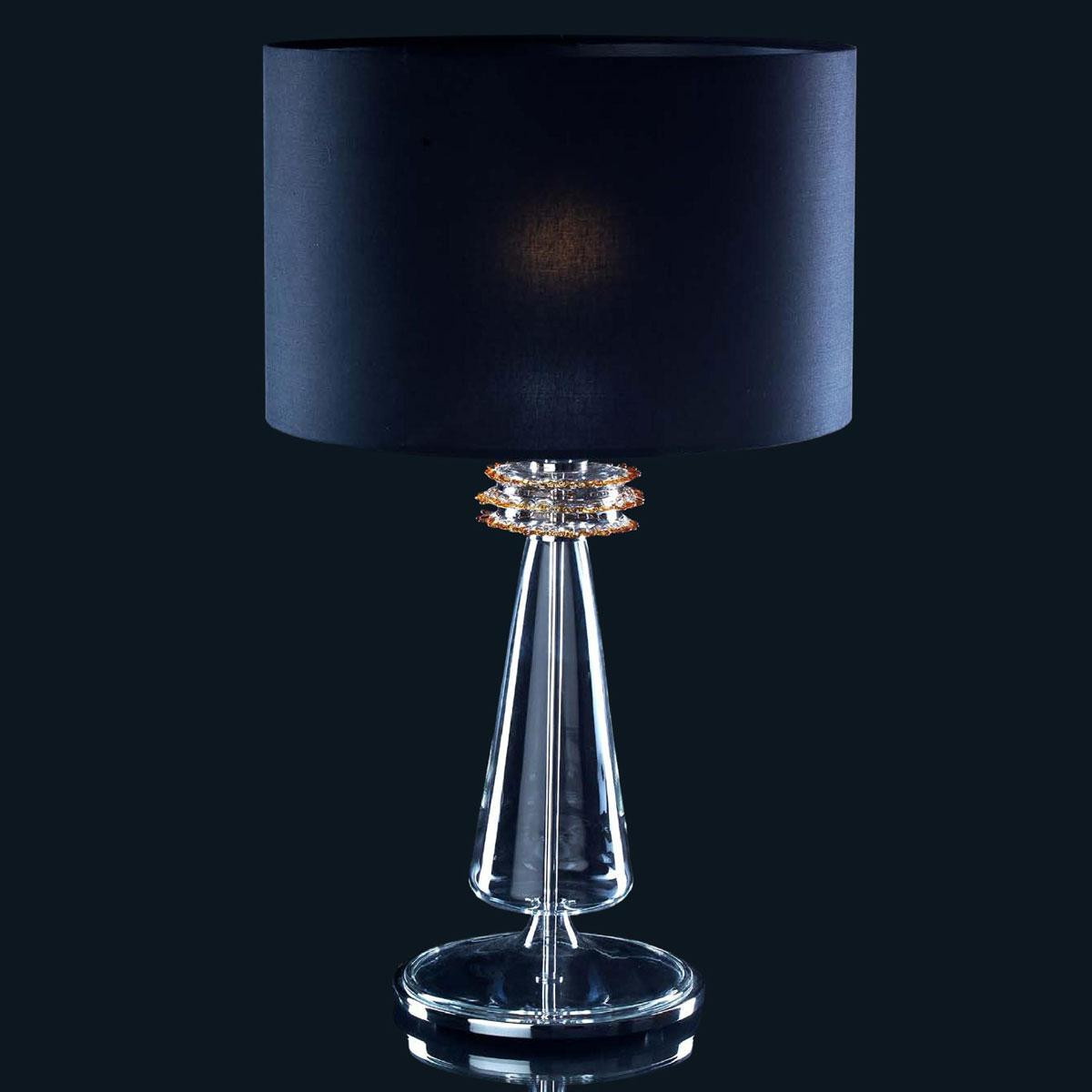 "Dainton" lampe de table en verre de Murano - 1 lumière - transparent et topaze