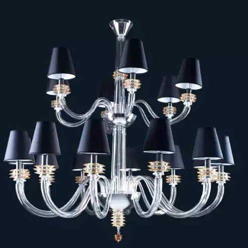 "Dainton" Murano glass chandelier with lampshades