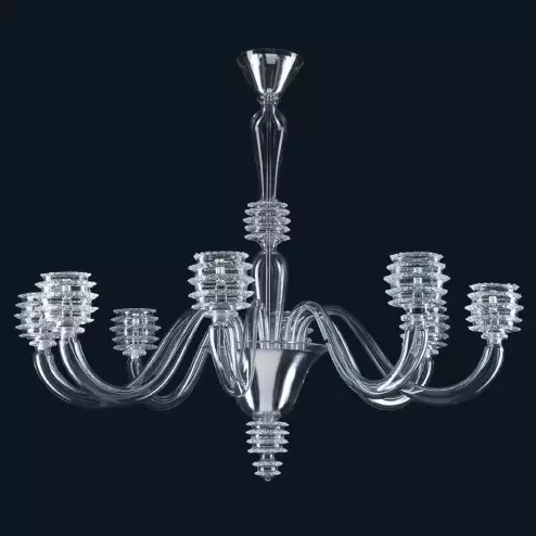 "Mollie" lampara de araña de Murano - 8 luces - transparente