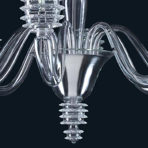 "Mollie" Murano glass chandelier - 8 lights - transparent