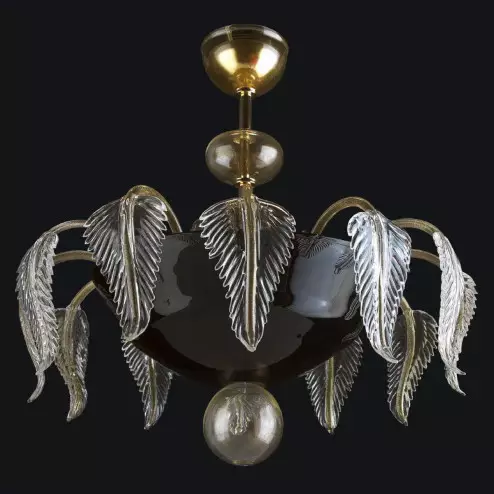 "Jaeden" lampara de techo de Murano - 6 luces - negro y oro