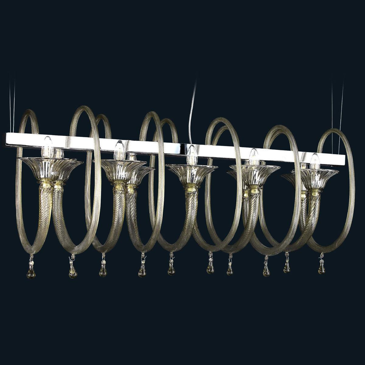 "Quinn" Murano glass chandelier - 10 lights - smoke