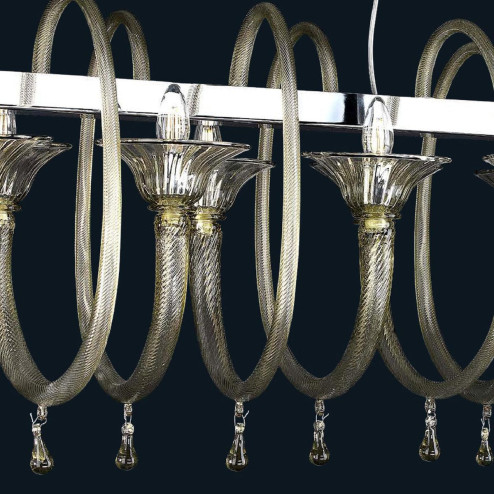 "Quinn" Murano glass chandelier - 10 lights - smoke