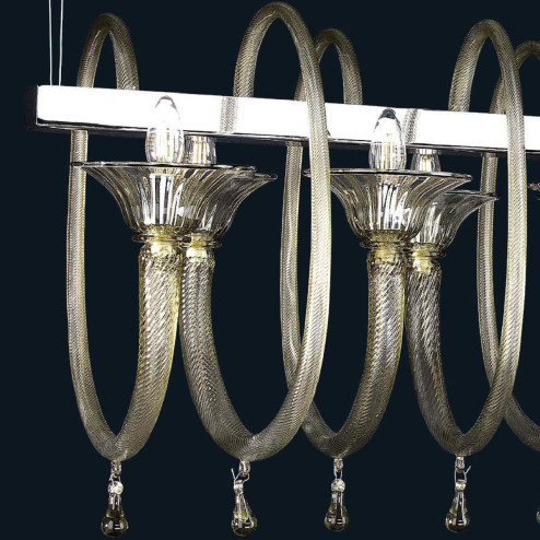 "Quinn" lampara de araña de Murano - 10 luces - humo 