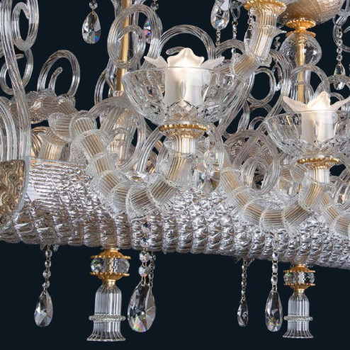 "Cedric" lampara de araña de Murano - 16+8 luces - transparente