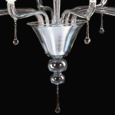 "Elliott" lampara de araña de Murano con pantallas - 8 luces - transparente