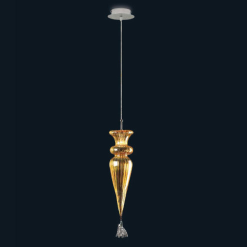 "Noel" lámpara colgante en cristal de Murano - 1 luce - ámbar