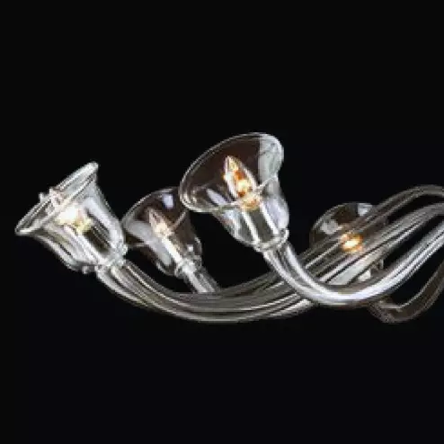 "Jia" Murano glass chandelier - 12 lights - transparent