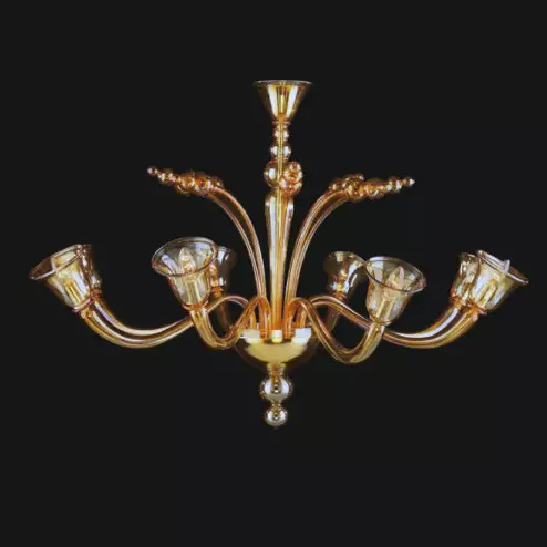 "Cyrus" lampara de araña de Murano - 8 luces - ámbar