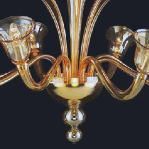 "Cyrus" lustre en cristal de Murano - 8 lumières - ambre