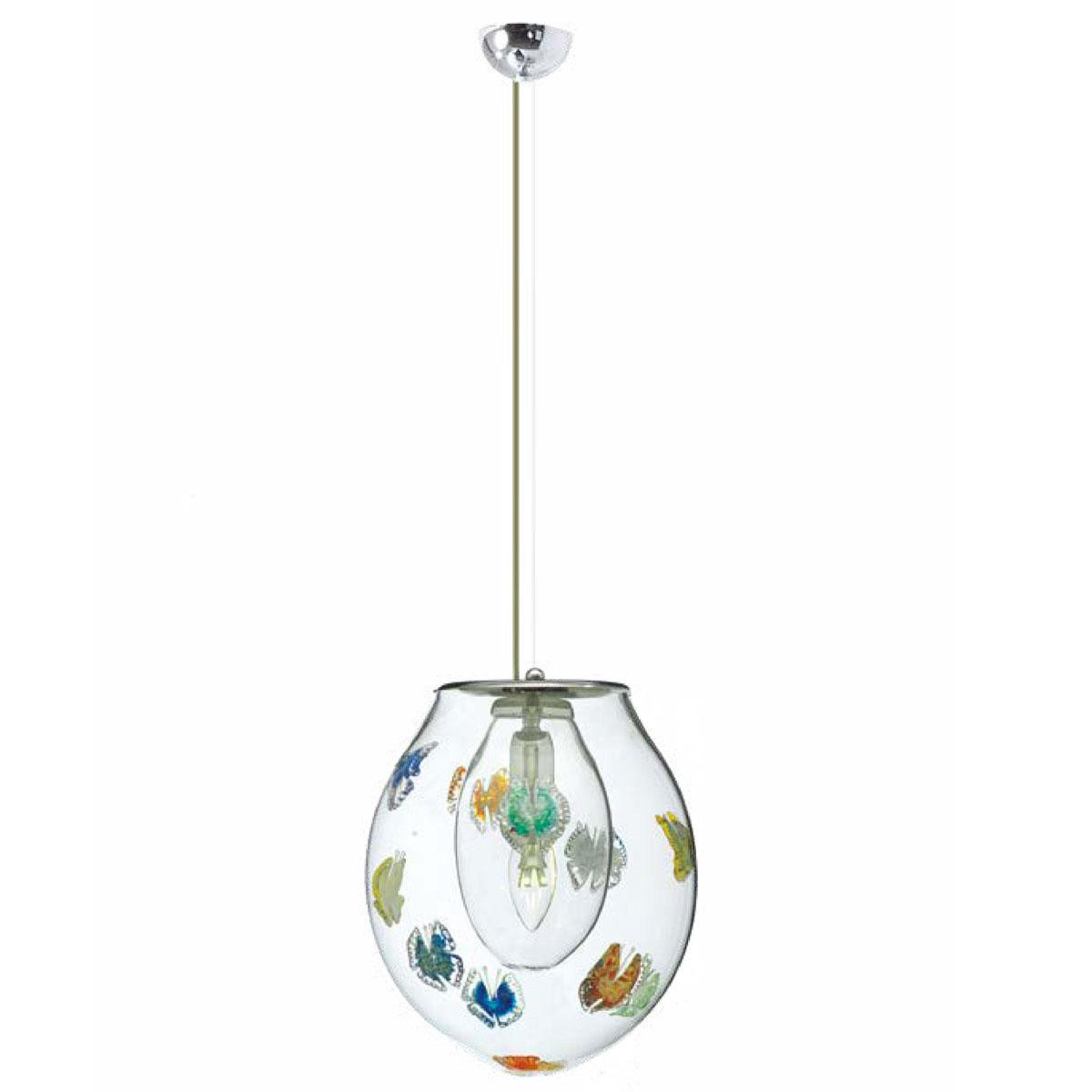 "Lorelei" lámpara colgante en cristal de Murano - 1 luce - multicolor