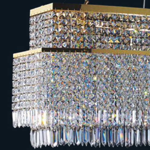 "Mara" lámpara colgante en cristal de Murano - 8 luces - transparente
