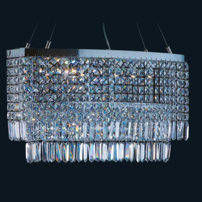"Alistar" lámpara colgante en cristal de Murano - 6 luces - transparente