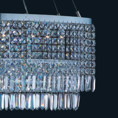 "Alistar" suspension en verre de Murano - 6 lumières - transparent