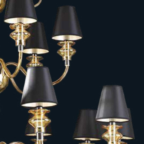 "Cadi" Murano glas Kronleuchter mit lampenschirmen - 12+6+3 flammig - bernstein