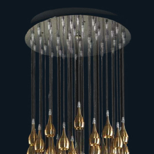 "Dawson" suspension en verre de Murano - 48 lumières - transparent