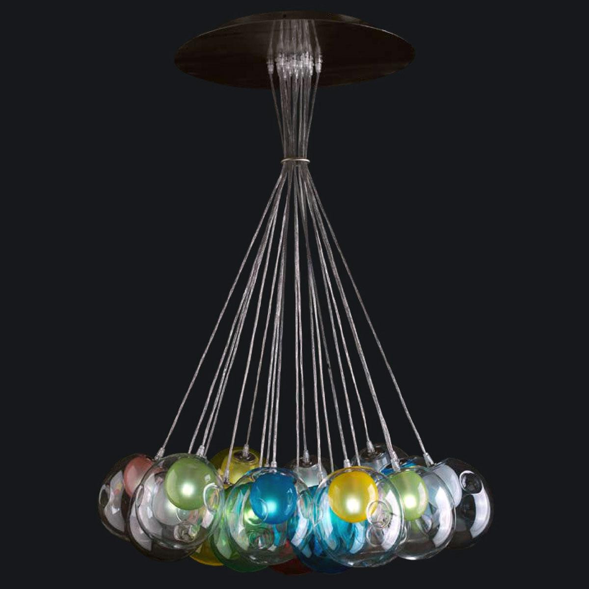 "Lylah" Murano glas hangeleuchte - 19 flammig - multicolor