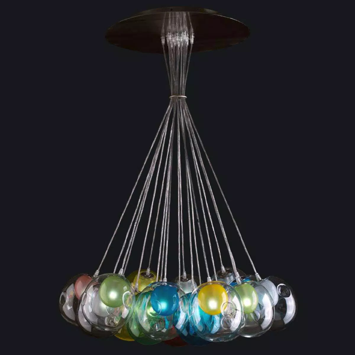 "Lylah" suspension en verre de Murano - 19 lumières - multicolor