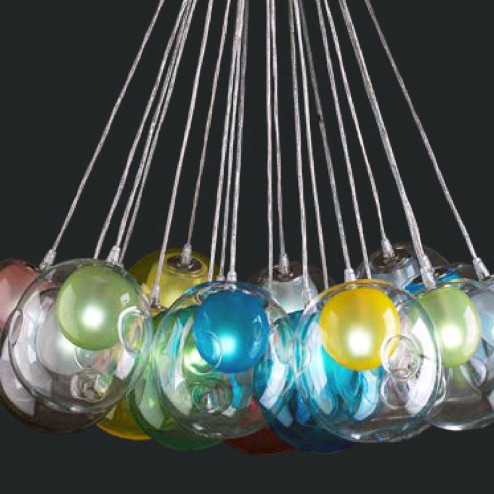 "Lylah" lámpara colgante en cristal de Murano - 19 luces - multicolor