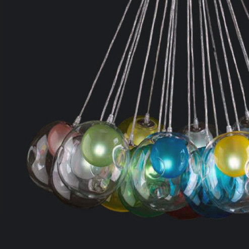 "Lylah" lámpara colgante en cristal de Murano - 19 luces - multicolor