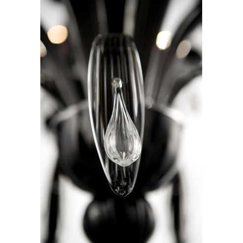 Paradiso 8 lights Murano chandelier - color black transparent