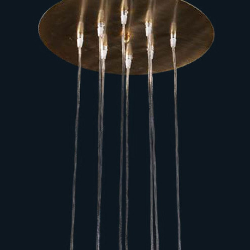 "Celia" lámpara colgante en cristal de Murano - 8 luces - transparente y ámbar