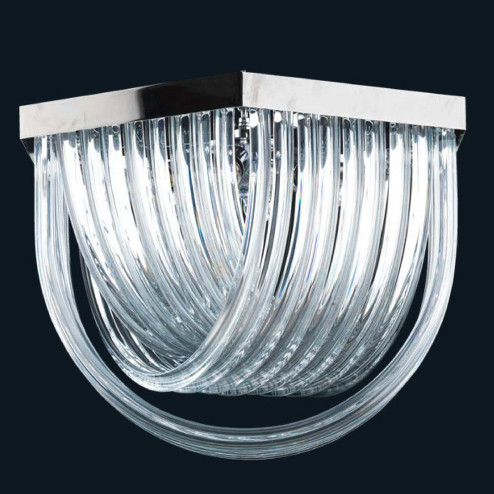 "Libbi" suspension en verre de Murano - 1 lumière - transparent