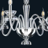 "Tyreece" Murano glass chandelier - 6 lights - transparent