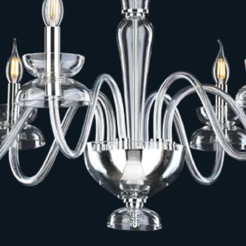 "Tyreece" lampara de araña de Murano - 6 luces - transparente
