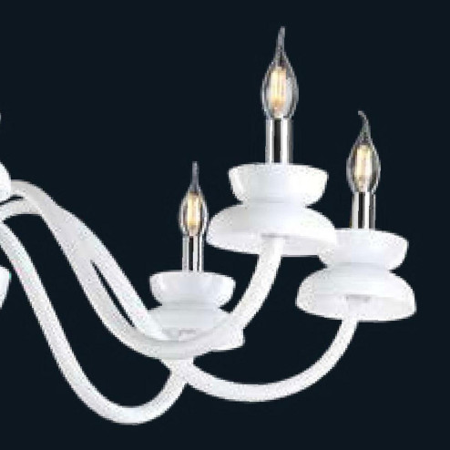 "Tyreece" lampara de araña de Murano - 8 luces - blanco
