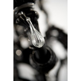 Paradiso 8 lumières lustre en verre de Murano - couleur noir transparent