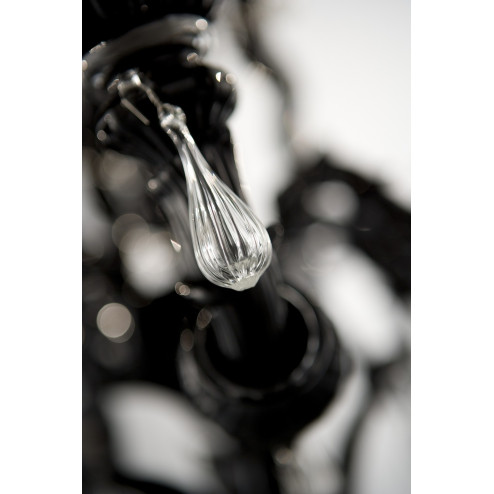 Paradiso 8 lights Murano chandelier - color black transparent