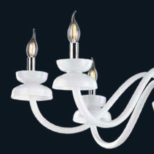 "Tyreece" lampara de araña de Murano - 8 luces - blanco