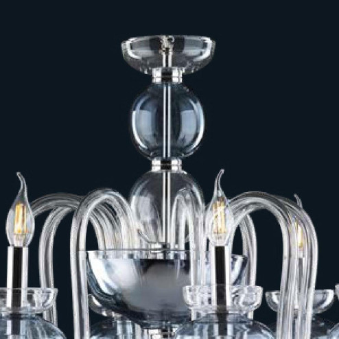 "Maureen" Murano glass chandelier - 8 lights - transparent