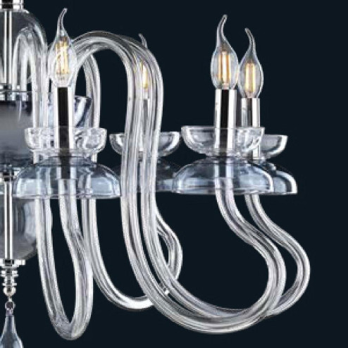 "Maureen" lampara de araña de Murano - 8 luces - transparente