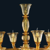 "Dominik" Murano glass chandelier - 8+4 lights - amber