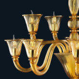 "Dominik" Murano glass chandelier - 8+4 lights - amber