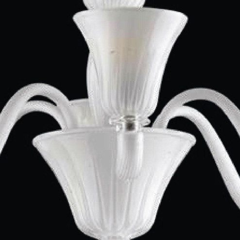 "Dominik" lustre en cristal de Murano - 6 lumières - blanc