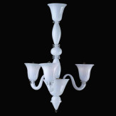 "Dominik" Murano glass chandelier - 3 lights - white